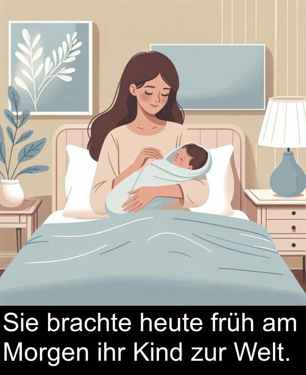 Kind: Sie brachte heute früh am Morgen ihr Kind zur Welt.