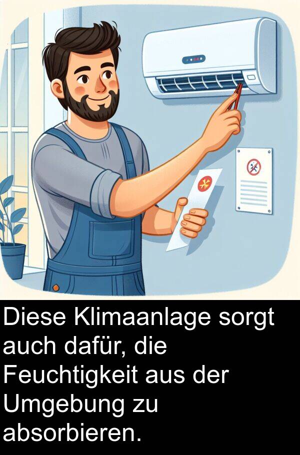 Feuchtigkeit: Diese Klimaanlage sorgt auch dafür, die Feuchtigkeit aus der Umgebung zu absorbieren.