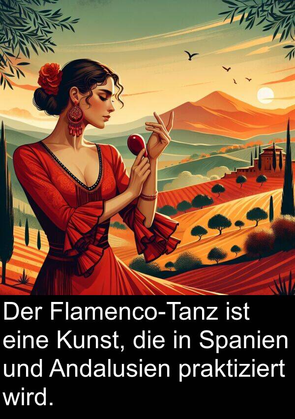 Kunst: Der Flamenco-Tanz ist eine Kunst, die in Spanien und Andalusien praktiziert wird.