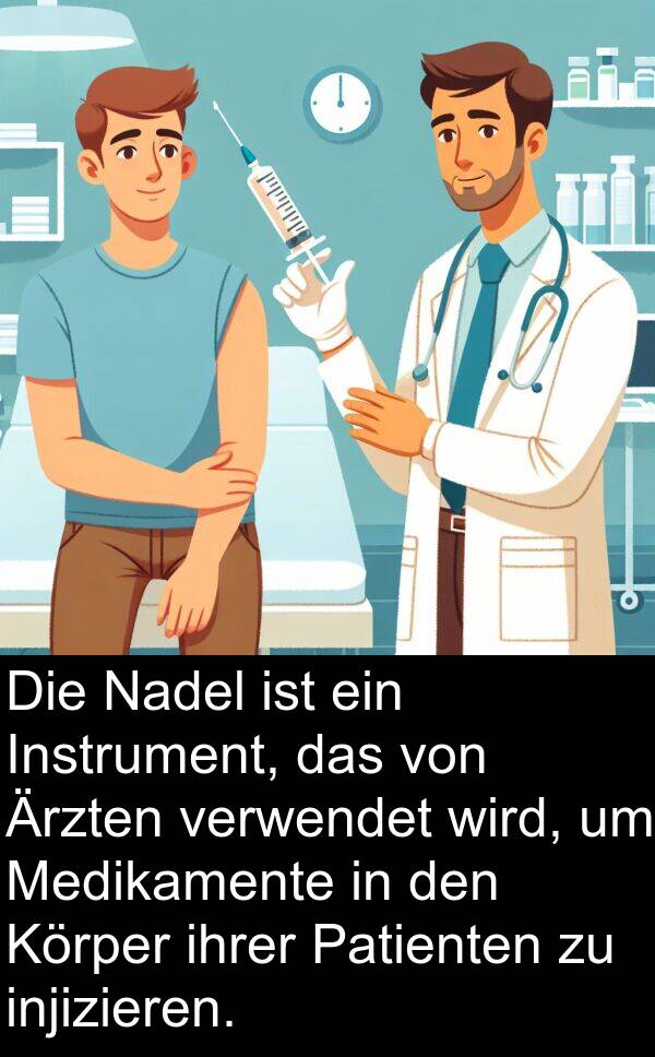 Medikamente: Die Nadel ist ein Instrument, das von Ärzten verwendet wird, um Medikamente in den Körper ihrer Patienten zu injizieren.