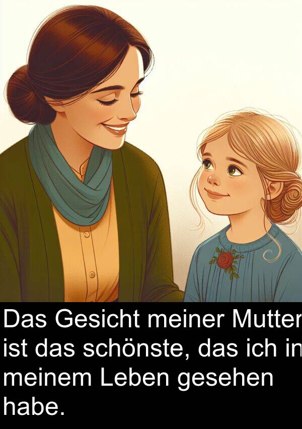 Mutter: Das Gesicht meiner Mutter ist das schönste, das ich in meinem Leben gesehen habe.