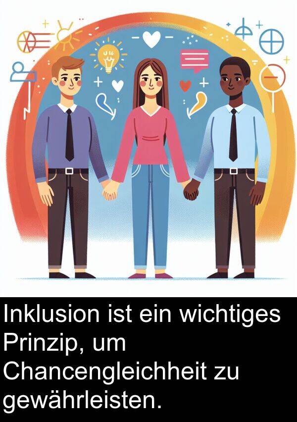 Prinzip: Inklusion ist ein wichtiges Prinzip, um Chancengleichheit zu gewährleisten.