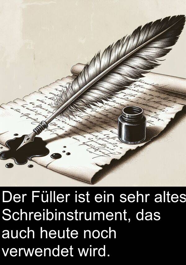 heute: Der Füller ist ein sehr altes Schreibinstrument, das auch heute noch verwendet wird.