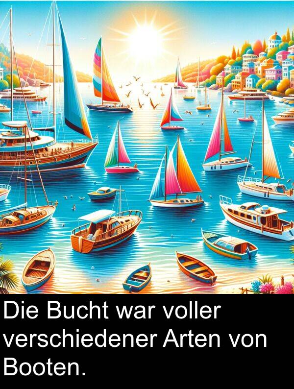 Arten: Die Bucht war voller verschiedener Arten von Booten.