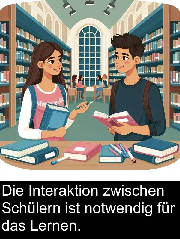 Interaktion: Die Interaktion zwischen Schülern ist notwendig für das Lernen.