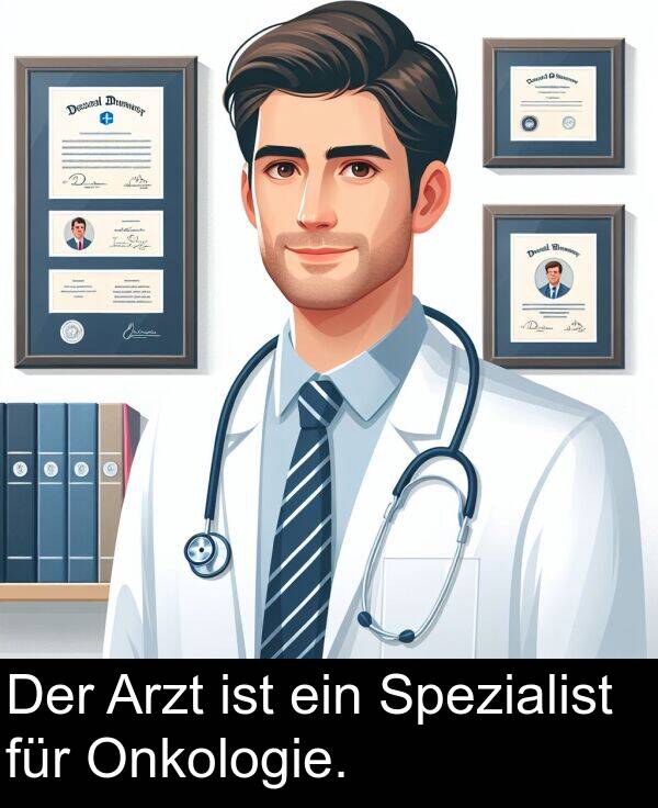 für: Der Arzt ist ein Spezialist für Onkologie.