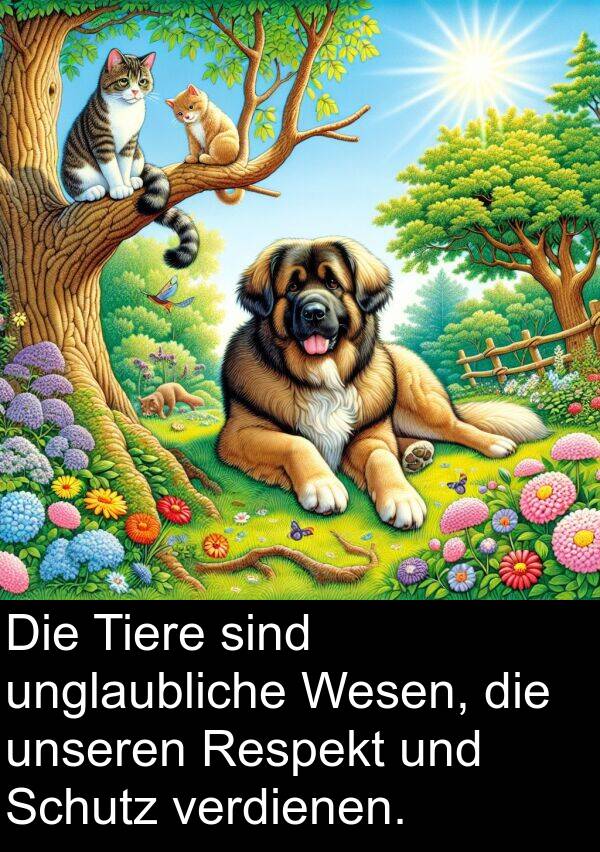 verdienen: Die Tiere sind unglaubliche Wesen, die unseren Respekt und Schutz verdienen.