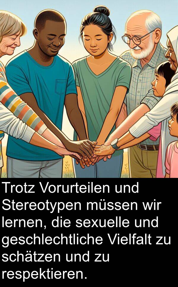 schätzen: Trotz Vorurteilen und Stereotypen müssen wir lernen, die sexuelle und geschlechtliche Vielfalt zu schätzen und zu respektieren.