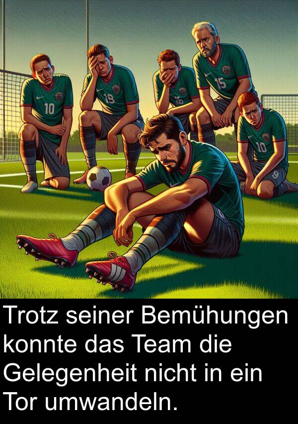 Team: Trotz seiner Bemühungen konnte das Team die Gelegenheit nicht in ein Tor umwandeln.