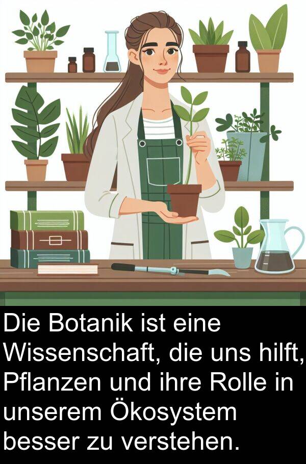 hilft: Die Botanik ist eine Wissenschaft, die uns hilft, Pflanzen und ihre Rolle in unserem Ökosystem besser zu verstehen.