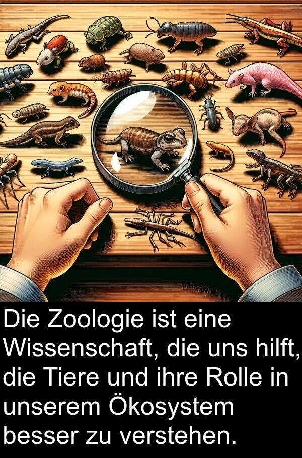 hilft: Die Zoologie ist eine Wissenschaft, die uns hilft, die Tiere und ihre Rolle in unserem Ökosystem besser zu verstehen.