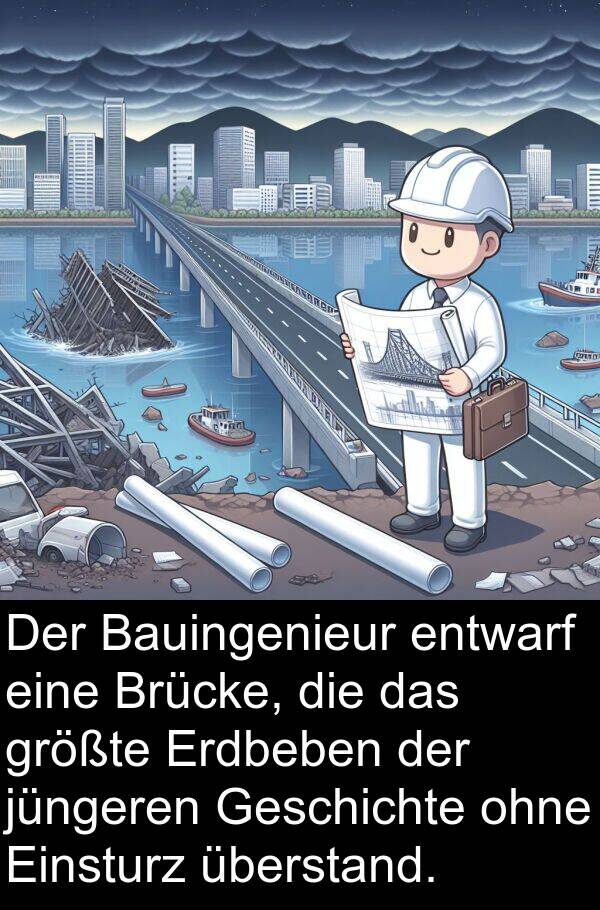 jüngeren: Der Bauingenieur entwarf eine Brücke, die das größte Erdbeben der jüngeren Geschichte ohne Einsturz überstand.