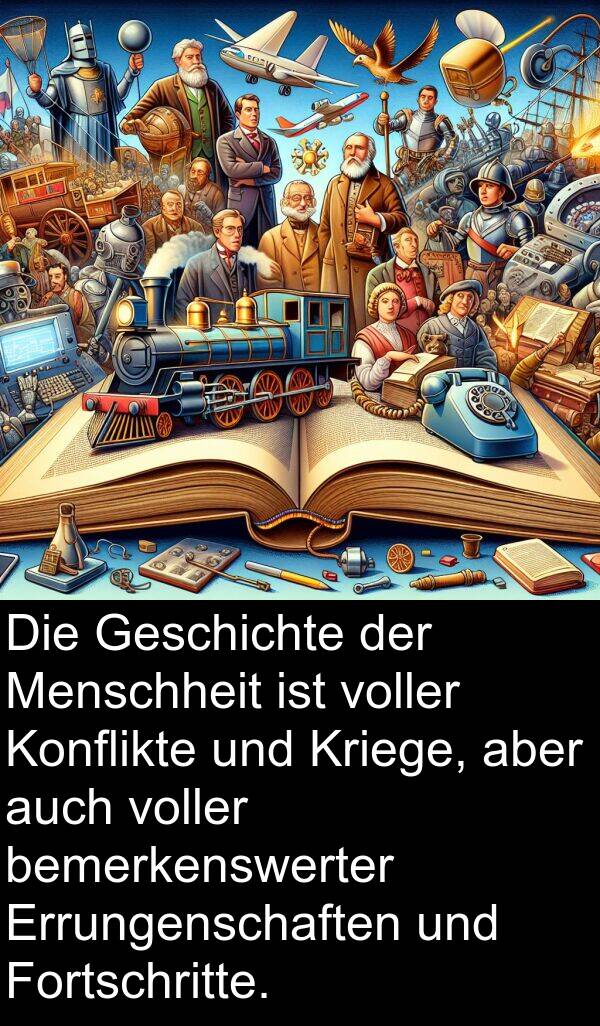 Konflikte: Die Geschichte der Menschheit ist voller Konflikte und Kriege, aber auch voller bemerkenswerter Errungenschaften und Fortschritte.