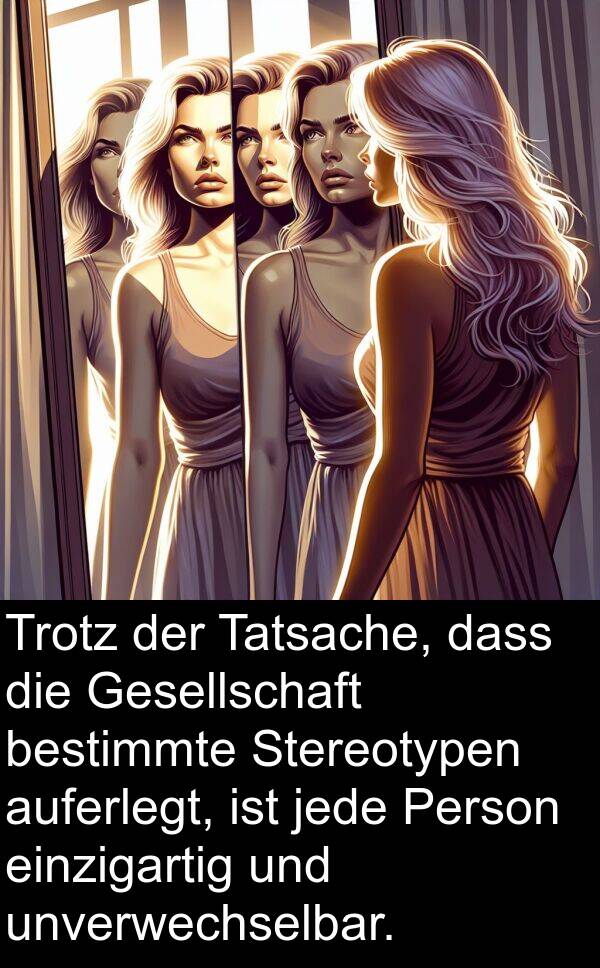 Tatsache: Trotz der Tatsache, dass die Gesellschaft bestimmte Stereotypen auferlegt, ist jede Person einzigartig und unverwechselbar.