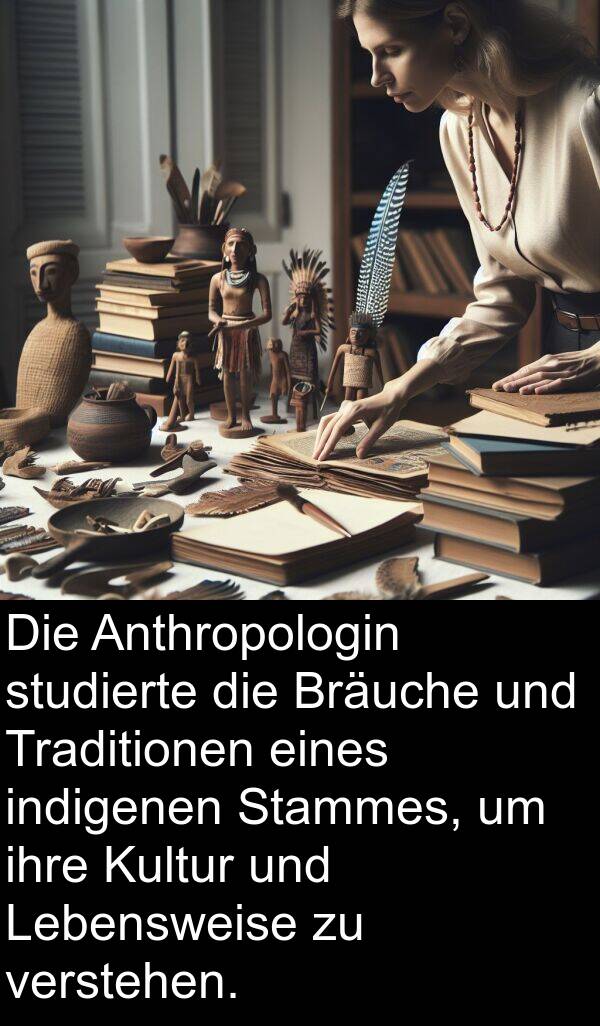 indigenen: Die Anthropologin studierte die Bräuche und Traditionen eines indigenen Stammes, um ihre Kultur und Lebensweise zu verstehen.