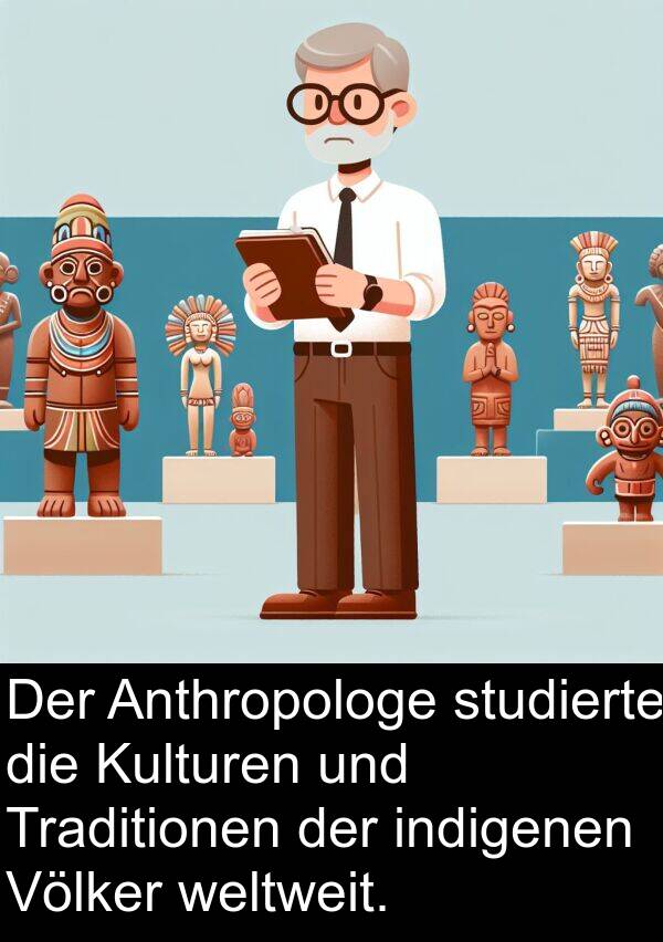 indigenen: Der Anthropologe studierte die Kulturen und Traditionen der indigenen Völker weltweit.