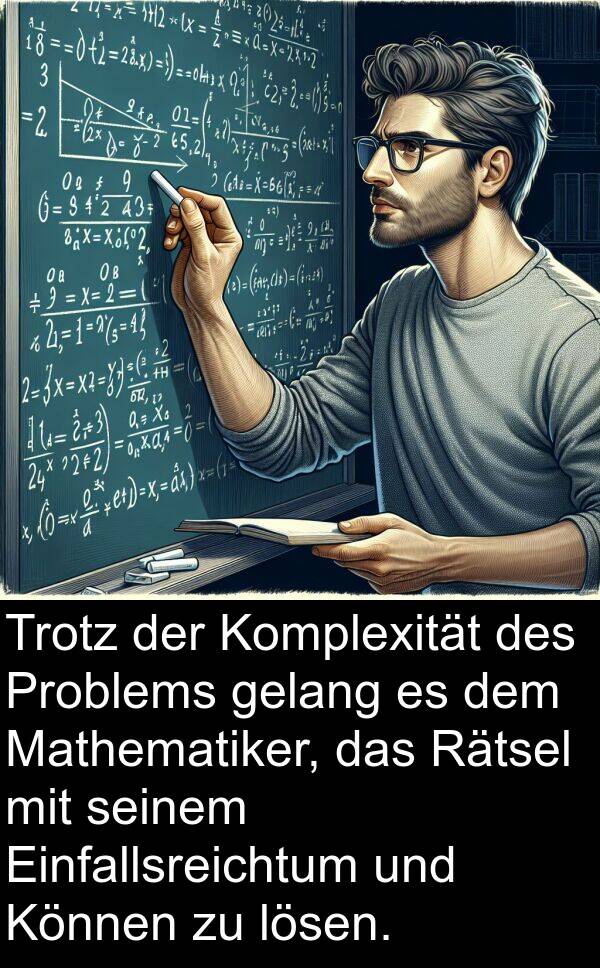 Einfallsreichtum: Trotz der Komplexität des Problems gelang es dem Mathematiker, das Rätsel mit seinem Einfallsreichtum und Können zu lösen.