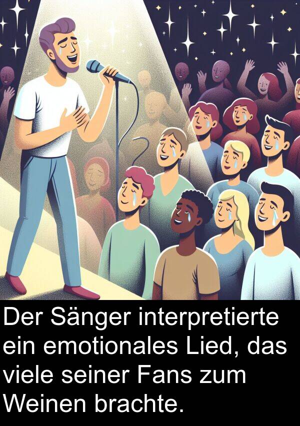 Fans: Der Sänger interpretierte ein emotionales Lied, das viele seiner Fans zum Weinen brachte.