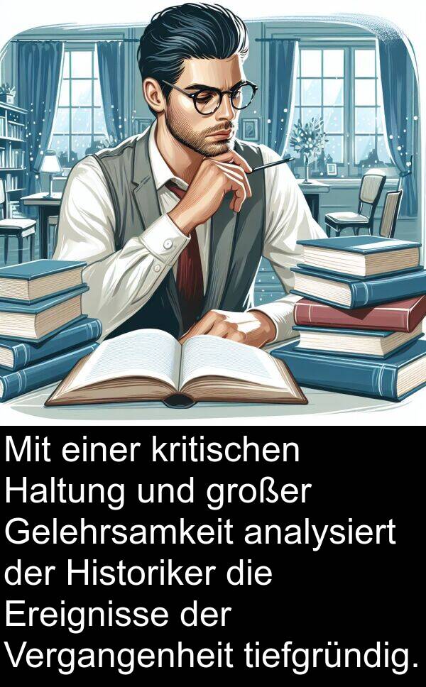 Vergangenheit: Mit einer kritischen Haltung und großer Gelehrsamkeit analysiert der Historiker die Ereignisse der Vergangenheit tiefgründig.