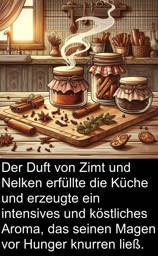 Duft: Der Duft von Zimt und Nelken erfüllte die Küche und erzeugte ein intensives und köstliches Aroma, das seinen Magen vor Hunger knurren ließ.