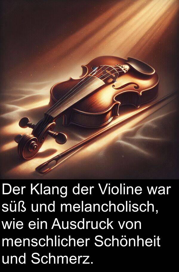 Violine: Der Klang der Violine war süß und melancholisch, wie ein Ausdruck von menschlicher Schönheit und Schmerz.