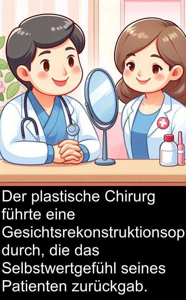 Gesichtsrekonstruktionsoperation: Der plastische Chirurg führte eine Gesichtsrekonstruktionsoperation durch, die das Selbstwertgefühl seines Patienten zurückgab.