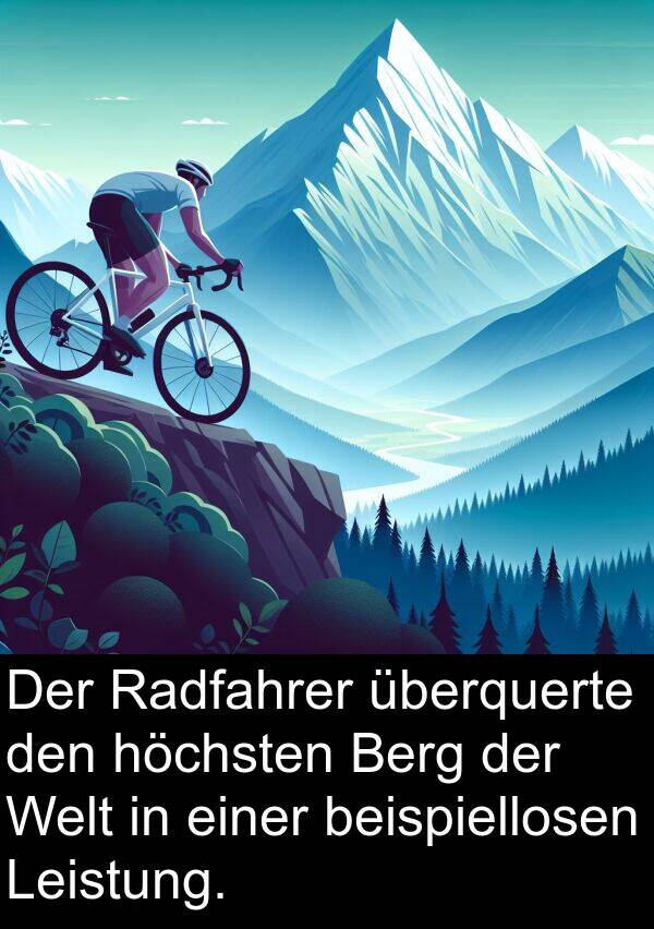 Radfahrer: Der Radfahrer überquerte den höchsten Berg der Welt in einer beispiellosen Leistung.