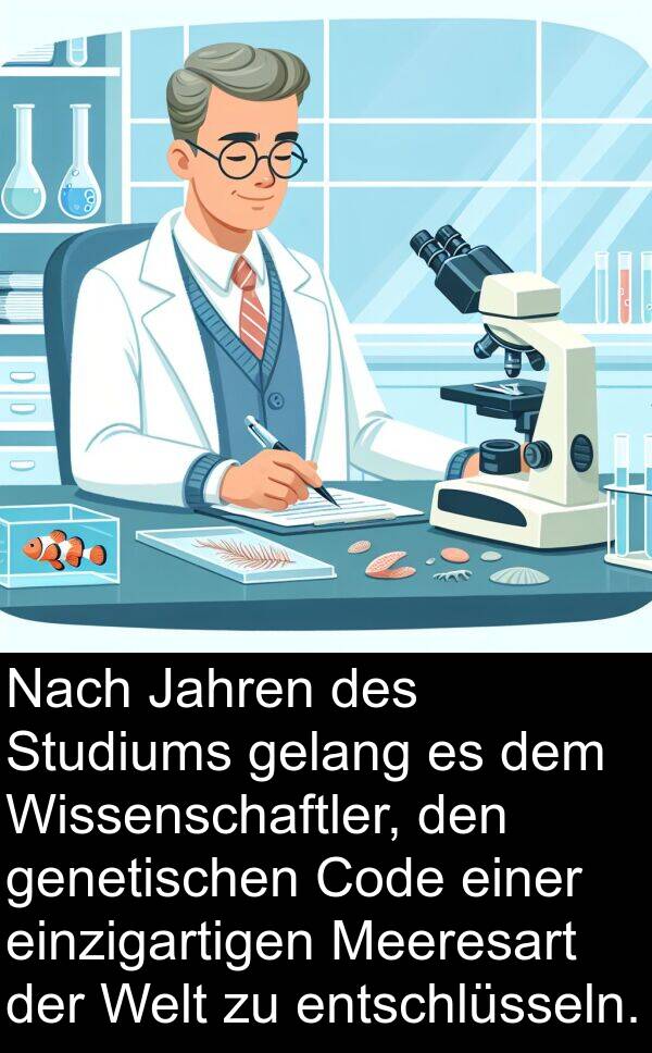 entschlüsseln: Nach Jahren des Studiums gelang es dem Wissenschaftler, den genetischen Code einer einzigartigen Meeresart der Welt zu entschlüsseln.