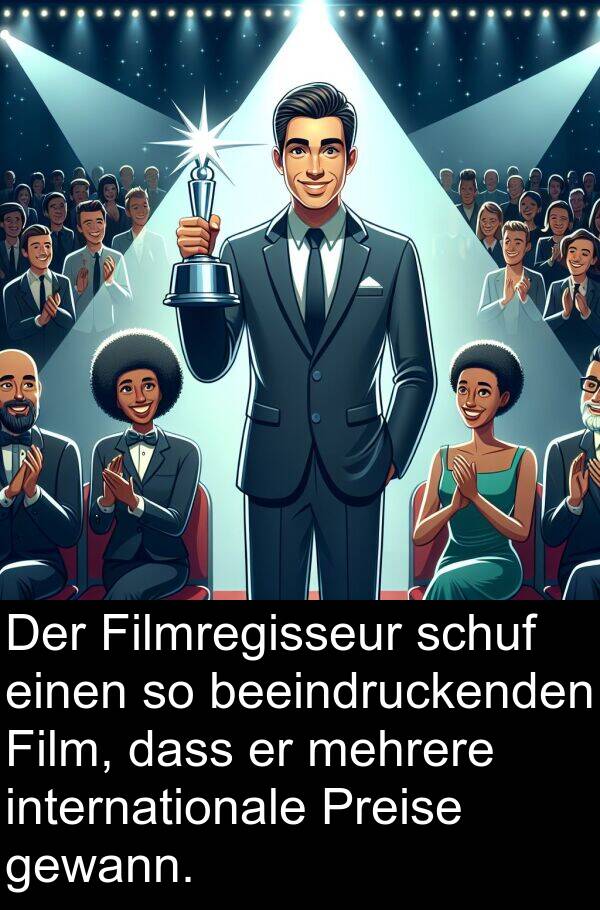 Filmregisseur: Der Filmregisseur schuf einen so beeindruckenden Film, dass er mehrere internationale Preise gewann.