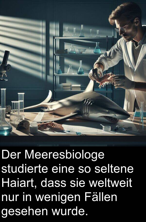 wenigen: Der Meeresbiologe studierte eine so seltene Haiart, dass sie weltweit nur in wenigen Fällen gesehen wurde.