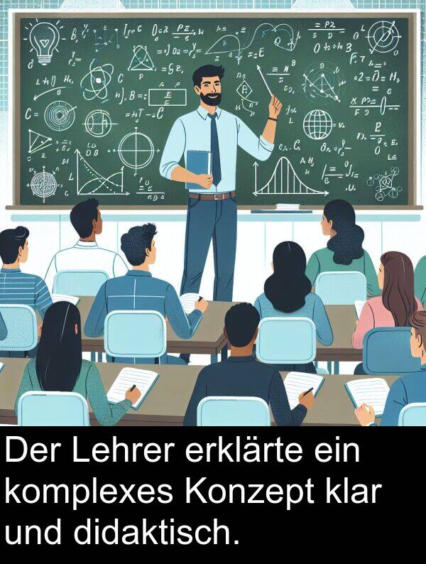 didaktisch: Der Lehrer erklärte ein komplexes Konzept klar und didaktisch.