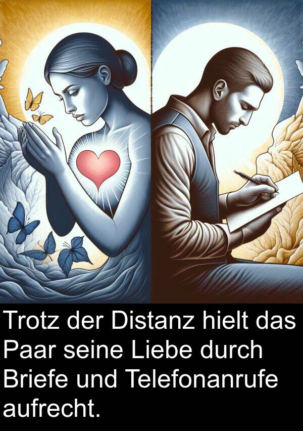 Telefonanrufe: Trotz der Distanz hielt das Paar seine Liebe durch Briefe und Telefonanrufe aufrecht.