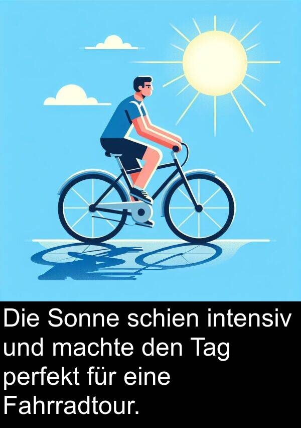 Fahrradtour: Die Sonne schien intensiv und machte den Tag perfekt für eine Fahrradtour.