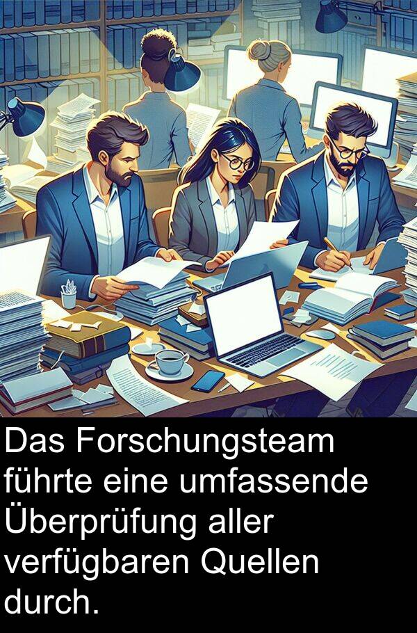 Forschungsteam: Das Forschungsteam führte eine umfassende Überprüfung aller verfügbaren Quellen durch.