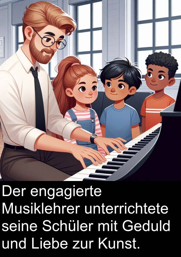 Geduld: Der engagierte Musiklehrer unterrichtete seine Schüler mit Geduld und Liebe zur Kunst.