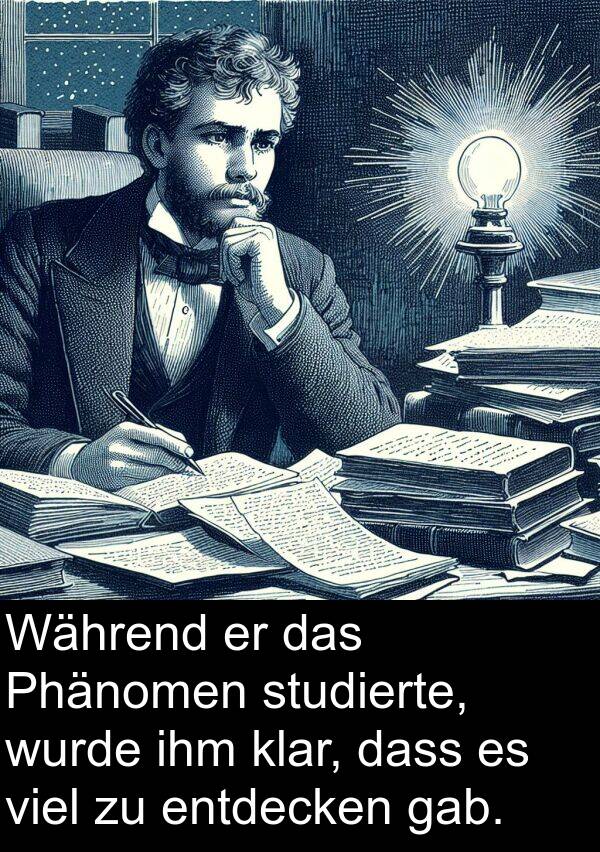 klar: Während er das Phänomen studierte, wurde ihm klar, dass es viel zu entdecken gab.