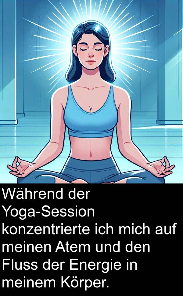 Fluss: Während der Yoga-Session konzentrierte ich mich auf meinen Atem und den Fluss der Energie in meinem Körper.