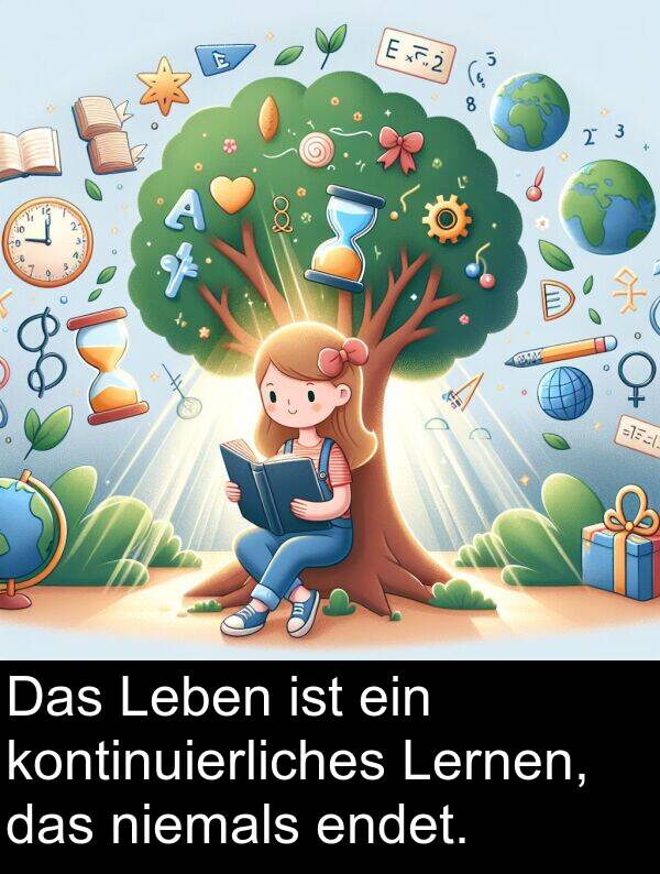 Leben: Das Leben ist ein kontinuierliches Lernen, das niemals endet.