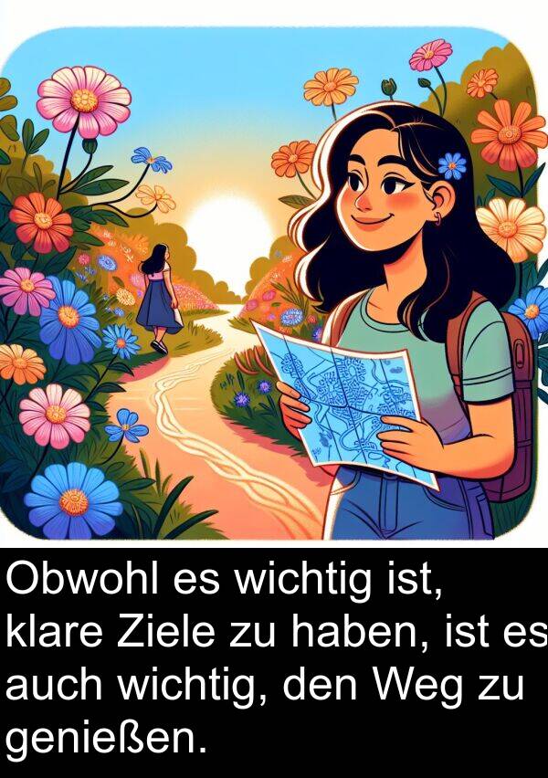 klare: Obwohl es wichtig ist, klare Ziele zu haben, ist es auch wichtig, den Weg zu genießen.