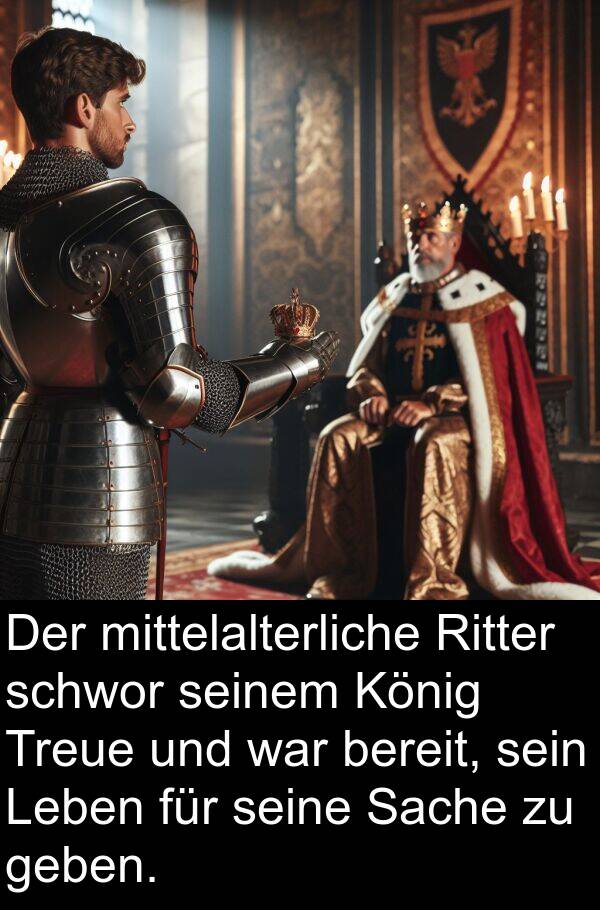 König: Der mittelalterliche Ritter schwor seinem König Treue und war bereit, sein Leben für seine Sache zu geben.