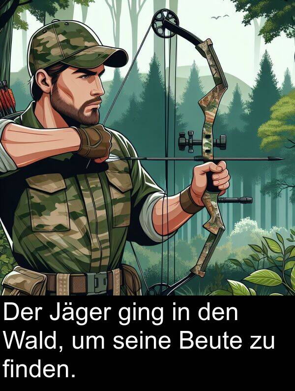 ging: Der Jäger ging in den Wald, um seine Beute zu finden.