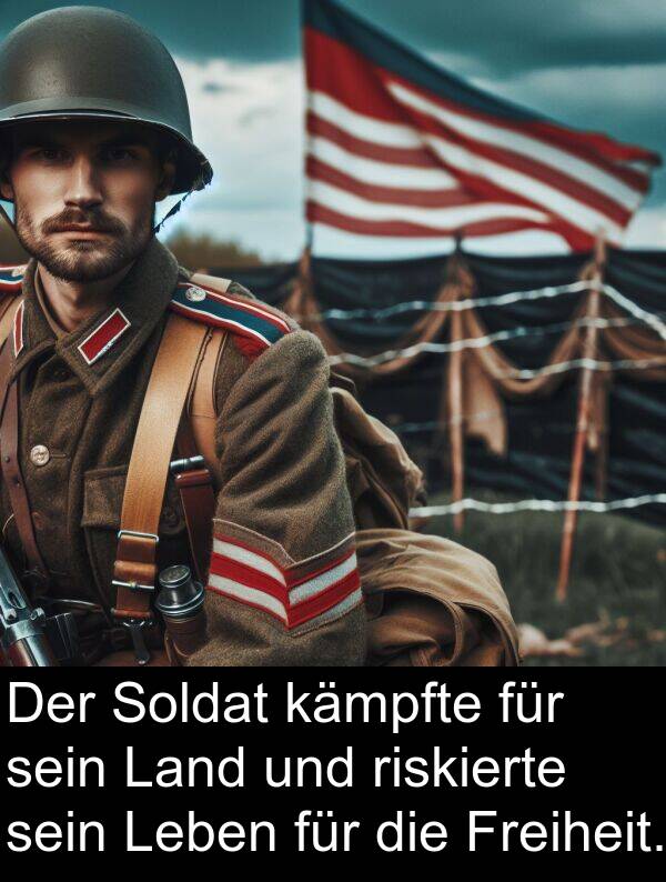 kämpfte: Der Soldat kämpfte für sein Land und riskierte sein Leben für die Freiheit.