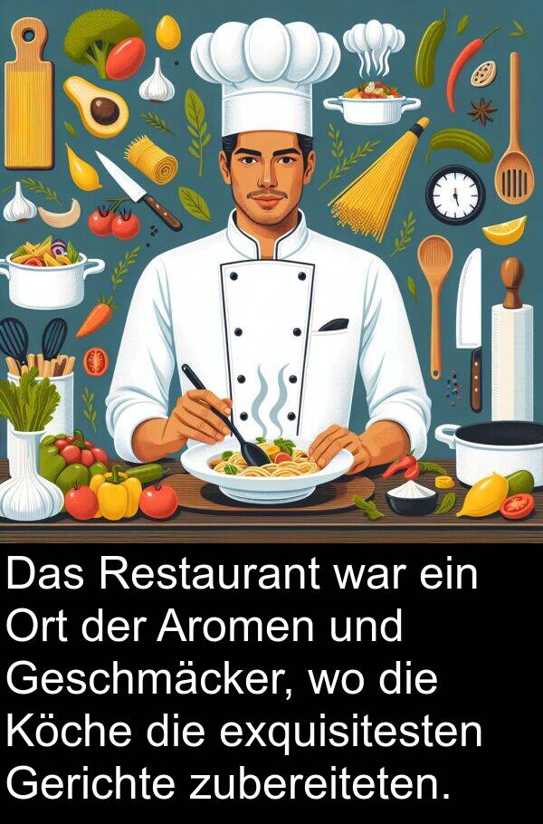 Gerichte: Das Restaurant war ein Ort der Aromen und Geschmäcker, wo die Köche die exquisitesten Gerichte zubereiteten.