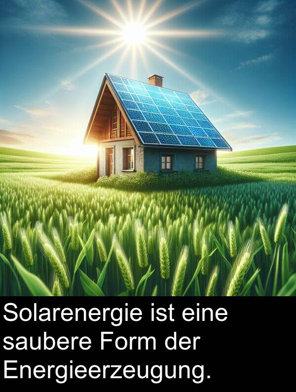 Form: Solarenergie ist eine saubere Form der Energieerzeugung.