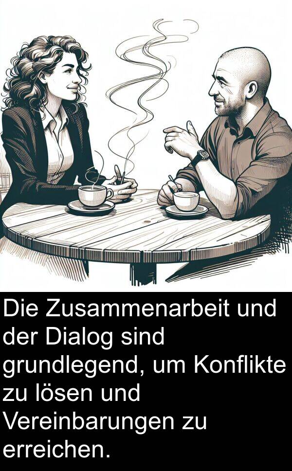 Konflikte: Die Zusammenarbeit und der Dialog sind grundlegend, um Konflikte zu lösen und Vereinbarungen zu erreichen.