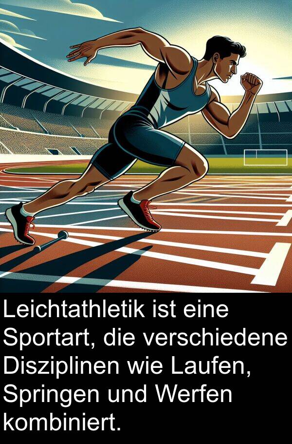 Laufen: Leichtathletik ist eine Sportart, die verschiedene Disziplinen wie Laufen, Springen und Werfen kombiniert.