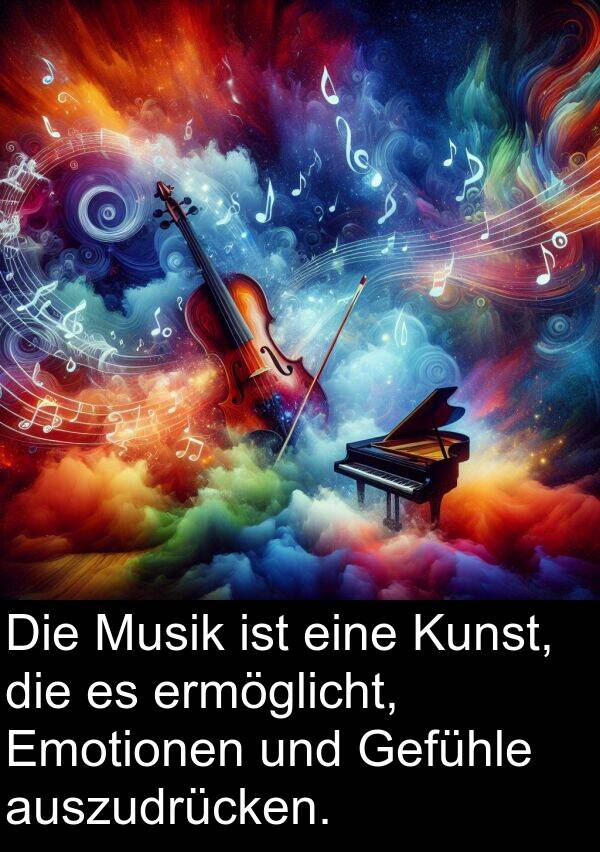 Gefühle: Die Musik ist eine Kunst, die es ermöglicht, Emotionen und Gefühle auszudrücken.