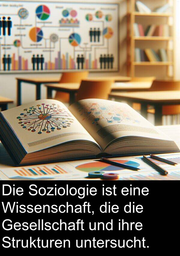 Wissenschaft: Die Soziologie ist eine Wissenschaft, die die Gesellschaft und ihre Strukturen untersucht.