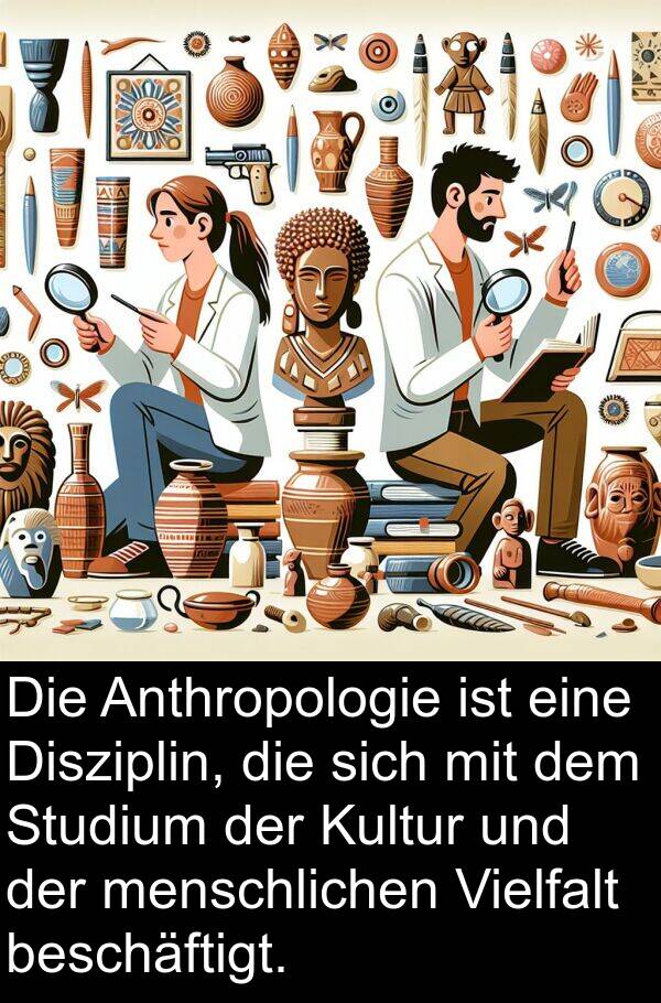 Anthropologie: Die Anthropologie ist eine Disziplin, die sich mit dem Studium der Kultur und der menschlichen Vielfalt beschäftigt.