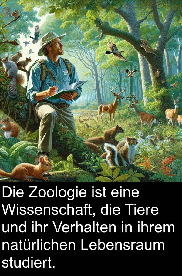 ihrem: Die Zoologie ist eine Wissenschaft, die Tiere und ihr Verhalten in ihrem natürlichen Lebensraum studiert.